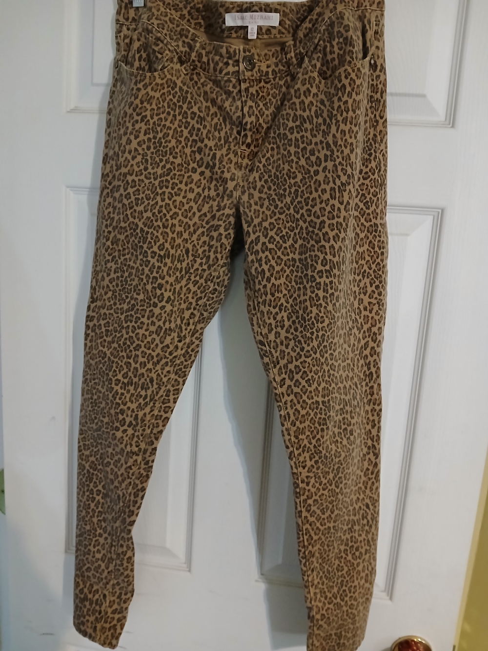 Isaac Mizrahi Leopard Print Chinos in Tan and Black